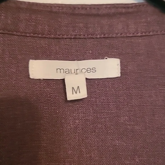 Maurices dark brown ruffled & button accent, rolled cuff, open jacket Sz  M - Picture 4 of 8